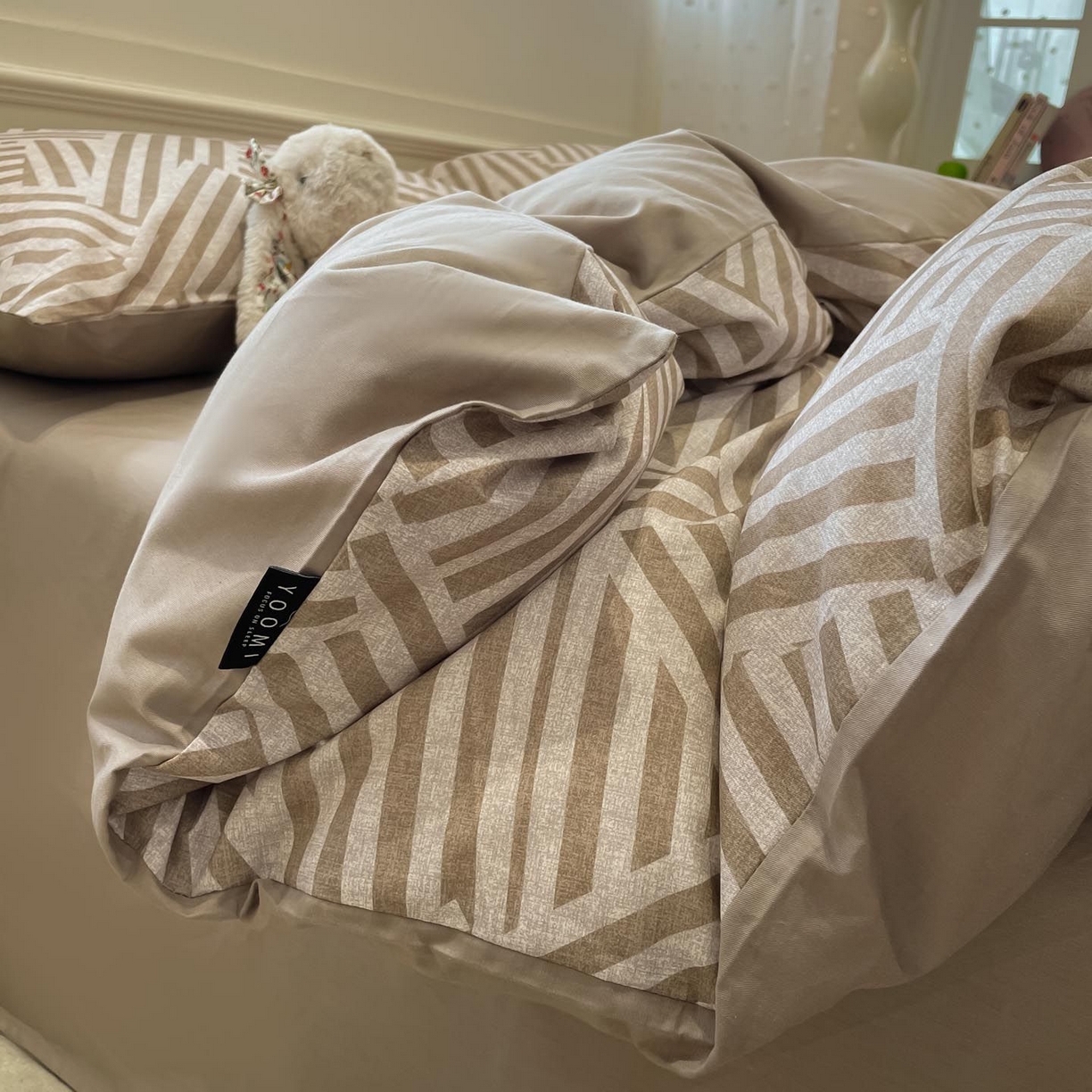 91家纺网 家纺一手货源 找家纺 涵宸家纺 2025新款全棉简约款四件套 艺术图