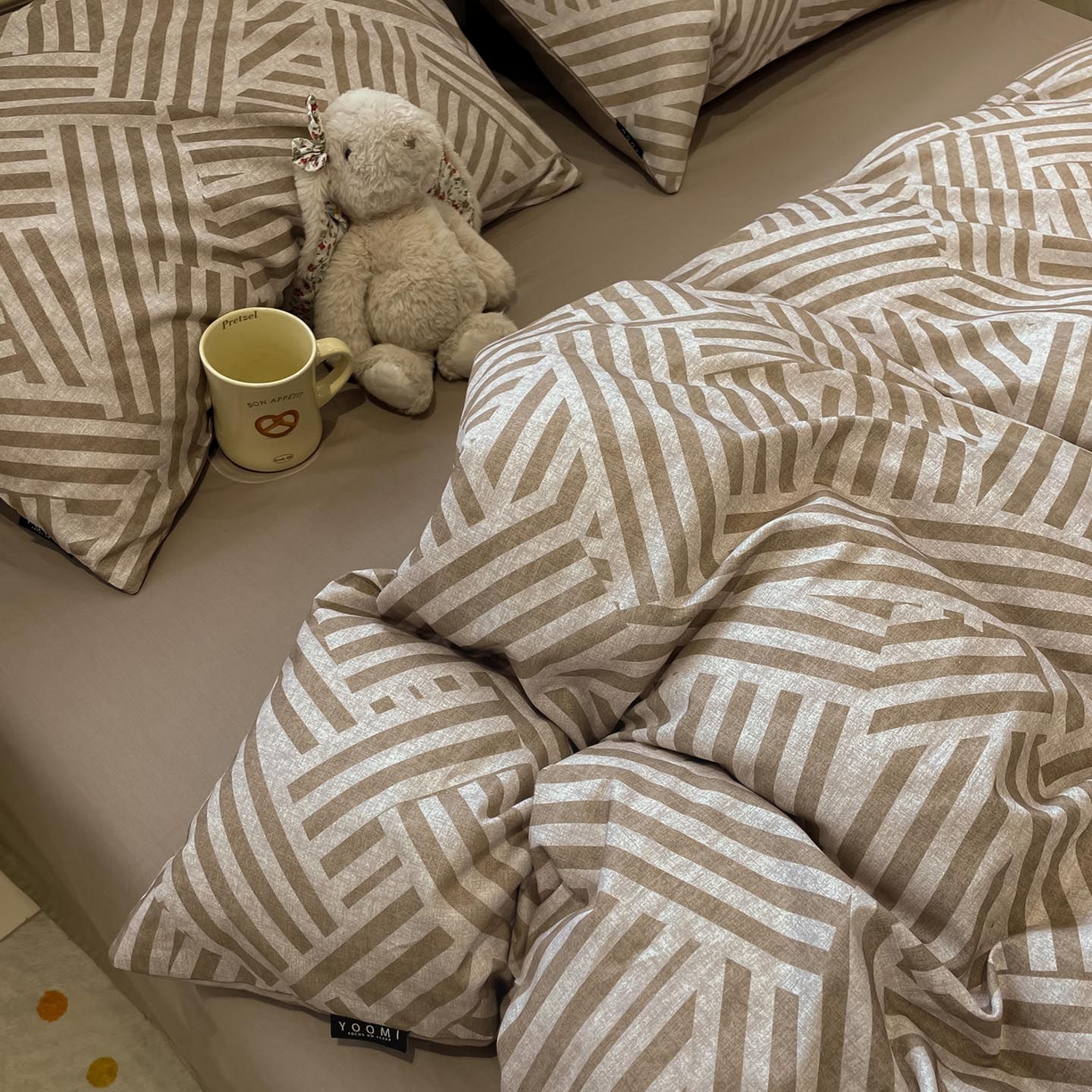 91家纺网 家纺一手货源 找家纺 涵宸家纺 2025新款全棉简约款四件套 艺术图