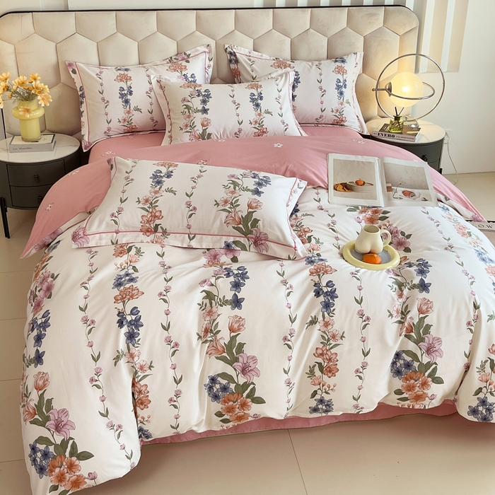 91家纺网 家纺一手货源 找家纺 星期三家纺 2025年8月新款铂金全棉纯棉13372四件套 眷恋