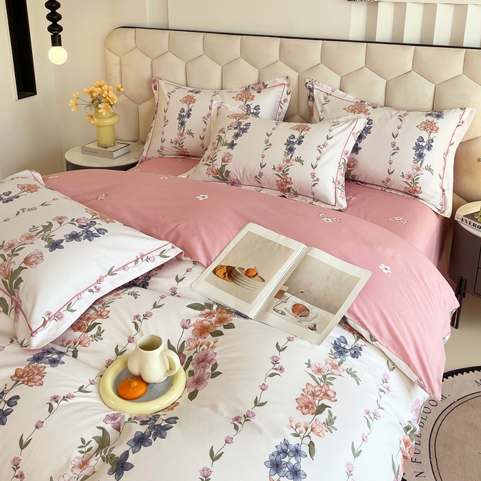 91家纺网 家纺一手货源 找家纺 星期三家纺 2025年8月新款铂金全棉纯棉13372四件套 眷恋