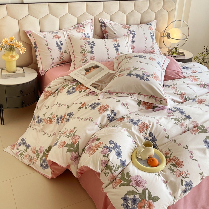 91家纺网 家纺一手货源 找家纺 星期三家纺 2025年8月新款铂金全棉纯棉13372四件套 眷恋