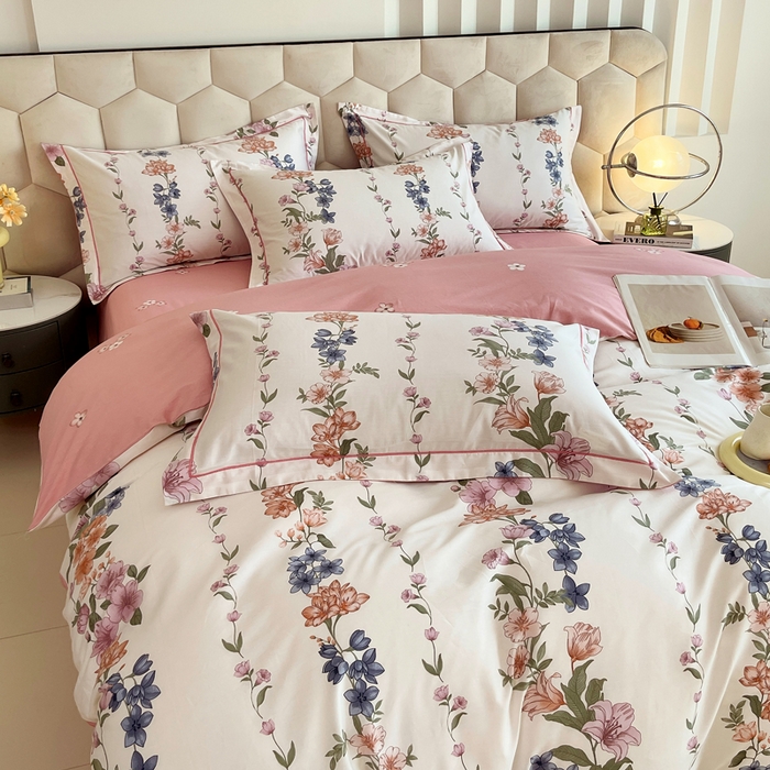 91家纺网 家纺一手货源 找家纺 星期三家纺 2025年8月新款铂金全棉纯棉13372四件套 眷恋