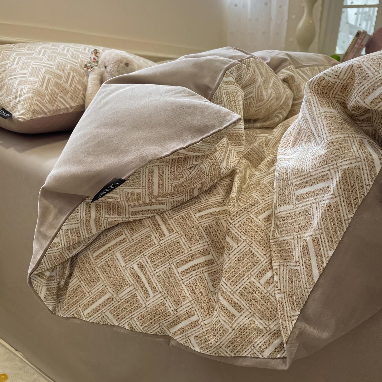 91家纺网 家纺一手货源 找家纺 涵宸家纺 2025新款全棉简约款四件套 云沫