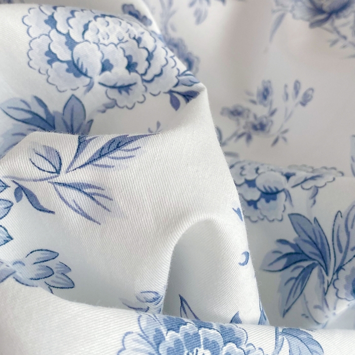 91家纺网 家纺一手货源 找家纺 星期三家纺 2025年8月新款铂金全棉纯棉13372四件套 蓝茵花