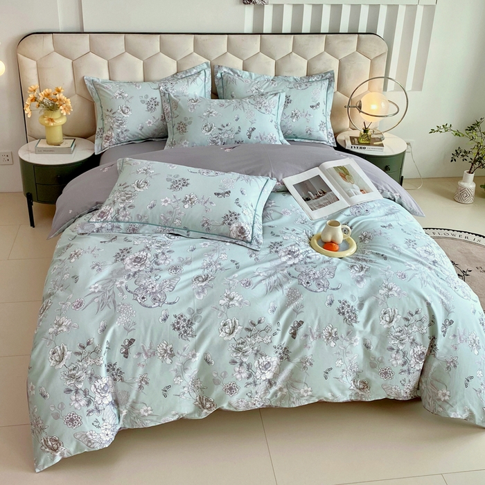 91家纺网 家纺一手货源 找家纺 星期三家纺 2025年8月新款铂金全棉纯棉13372四件套 浪漫蝴蝶