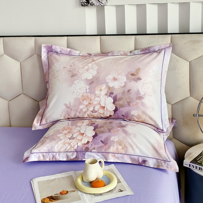 91家纺网 家纺一手货源 找家纺 星期三家纺 2025年8月新款铂金全棉纯棉13372四件套 桃之夭夭