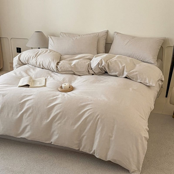 91家纺网 家纺一手货源 找家纺 涵宸家纺 2025新款全棉简约款四件套 云纹-其