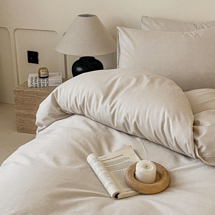 91家纺网 家纺一手货源 找家纺 涵宸家纺 2025新款全棉简约款四件套 云纹-其