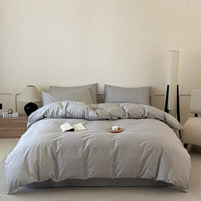涵宸家纺 2025新款全棉简约款四件套 云纹-浅灰