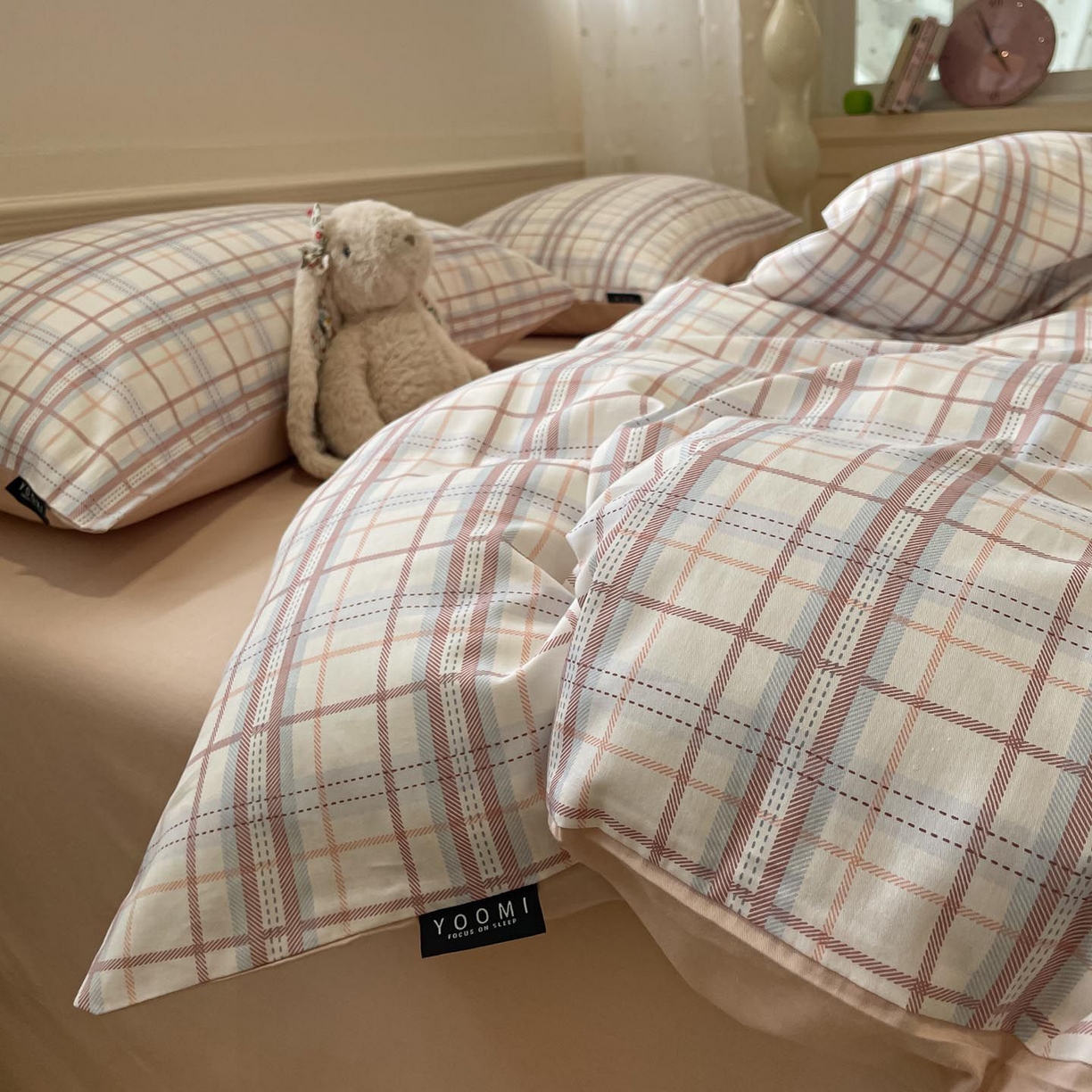 91家纺网 家纺一手货源 找家纺 涵宸家纺 2025新款全棉简约款四件套 芝士