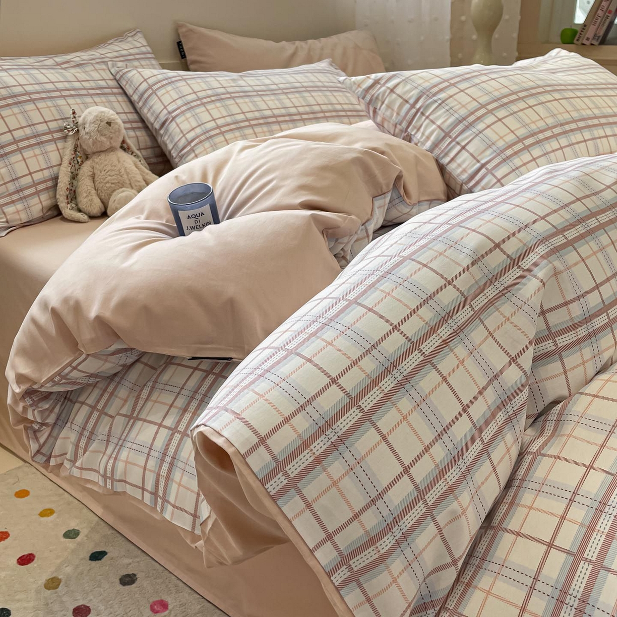 91家纺网 家纺一手货源 找家纺 涵宸家纺 2025新款全棉简约款四件套 芝士