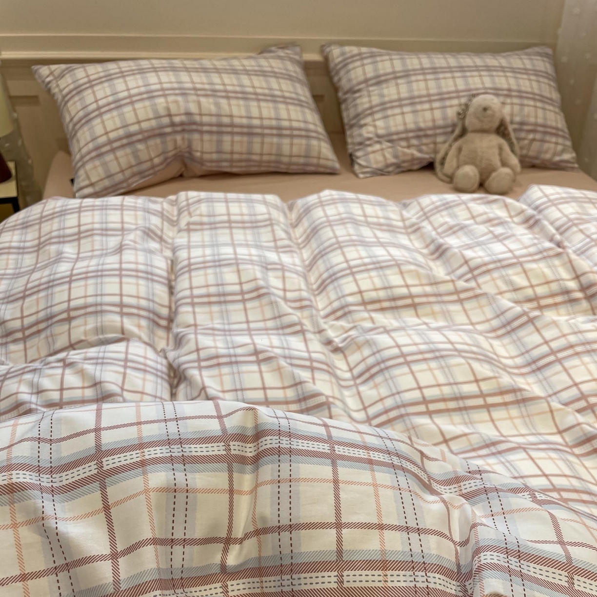 91家纺网 家纺一手货源 找家纺 涵宸家纺 2025新款全棉简约款四件套 芝士