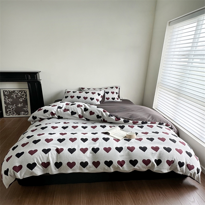 91家纺网 家纺一手货源 找家纺 梦可莱家居 2025秋冬新品全棉针织加厚提花四件套 简心