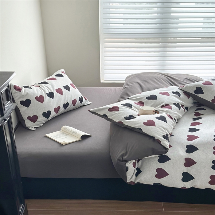 91家纺网 家纺一手货源 找家纺 梦可莱家居 2025秋冬新品全棉针织加厚提花四件套 简心