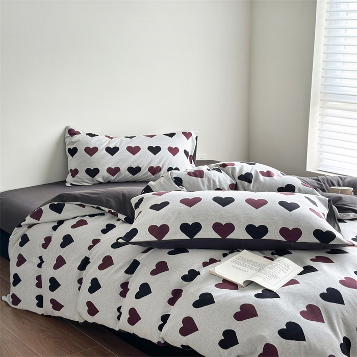 91家纺网 家纺一手货源 找家纺 梦可莱家居 2025秋冬新品全棉针织加厚提花四件套 简心