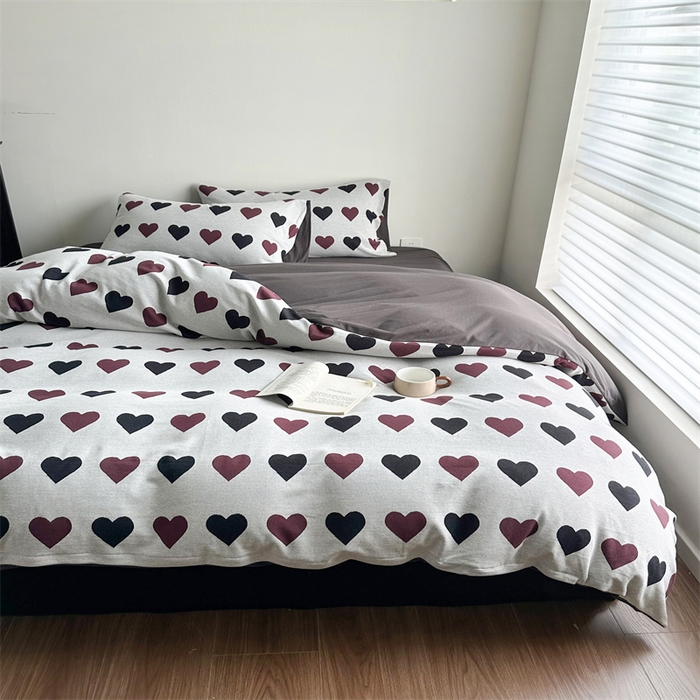 91家纺网 家纺一手货源 找家纺 梦可莱家居 2025秋冬新品全棉针织加厚提花四件套 简心