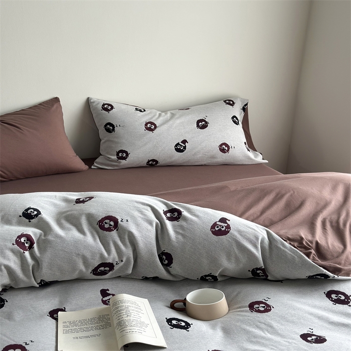 91家纺网 家纺一手货源 找家纺 梦可莱家居 2025秋冬新品全棉针织加厚提花四件套 毛球