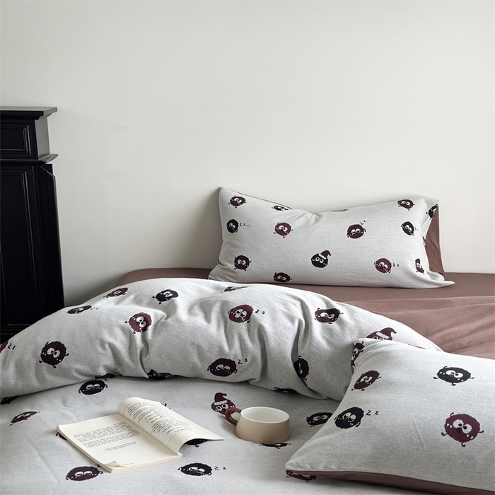 91家纺网 家纺一手货源 找家纺 梦可莱家居 2025秋冬新品全棉针织加厚提花四件套 毛球