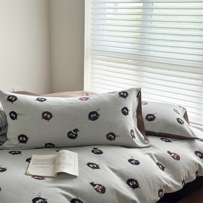 91家纺网 家纺一手货源 找家纺 梦可莱家居 2025秋冬新品全棉针织加厚提花四件套 毛球