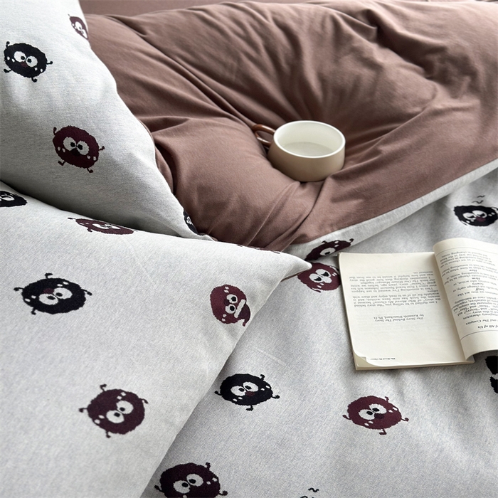 91家纺网 家纺一手货源 找家纺 梦可莱家居 2025秋冬新品全棉针织加厚提花四件套 毛球