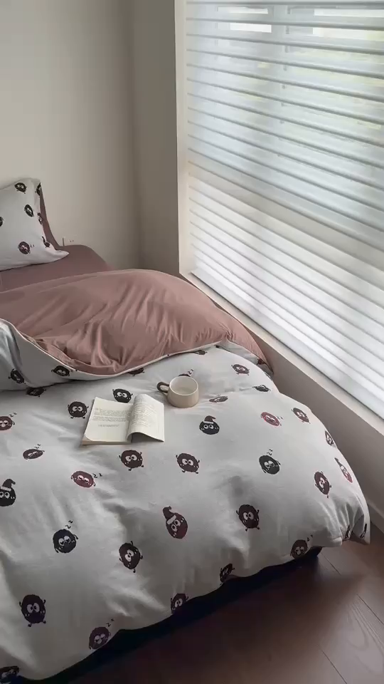 91家纺网 家纺一手货源 找家纺 梦可莱家居 2025秋冬新品全棉针织加厚提花四件套 毛球