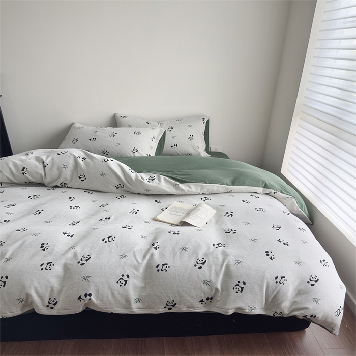 梦可莱家居 2025秋冬新品全棉针织加厚提花四件套 胖达