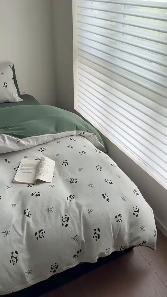 91家纺网 家纺一手货源 找家纺 梦可莱家居 2025秋冬新品全棉针织加厚提花四件套 胖达