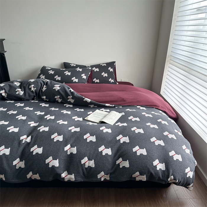 （总）梦可莱家居 2025秋冬新品全棉针织加厚提花四件套