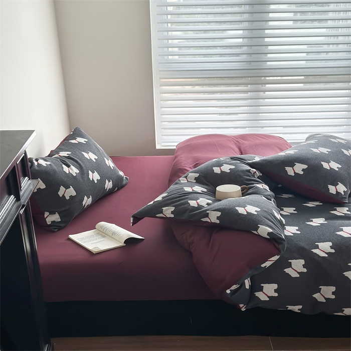 91家纺网 家纺一手货源 找家纺 （总）梦可莱家居 2025秋冬新品全棉针织加厚提花四件套