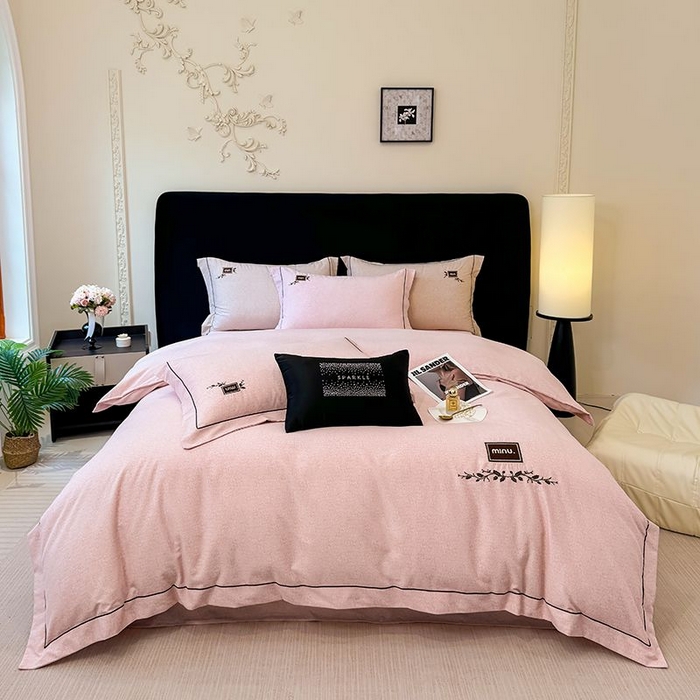 91家纺网 家纺一手货源 找家纺 （总）孑寐家纺 2025新款全棉磨毛刺绣绣花四件套-简爱