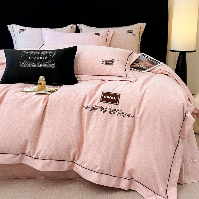 91家纺网 家纺一手货源 找家纺 （总）孑寐家纺 2025新款全棉磨毛刺绣绣花四件套-简爱