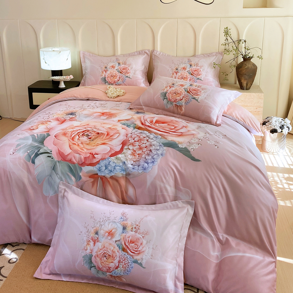 91家纺网 家纺一手货源 找家纺 （总）大麦乐田 2025新款 直播爆款细斜纹磨毛数码印花四件套