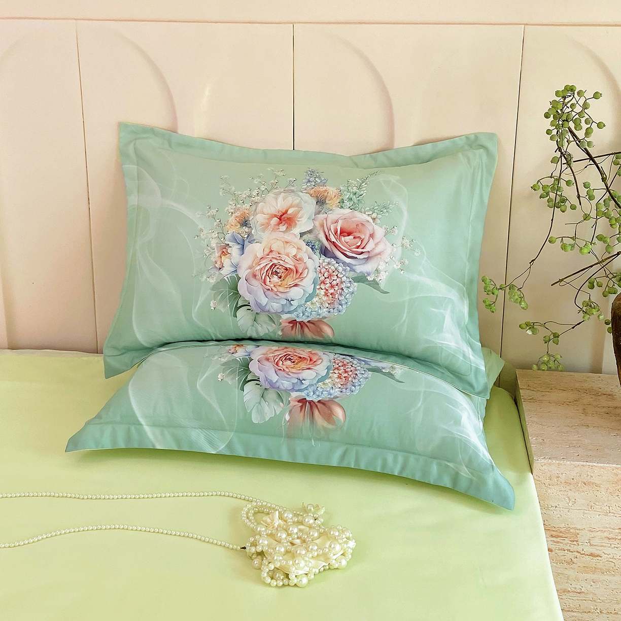 91家纺网 家纺一手货源 找家纺 大麦乐田 2025新款 直播爆款细斜纹磨毛数码印花四件套 月光之梦 兰