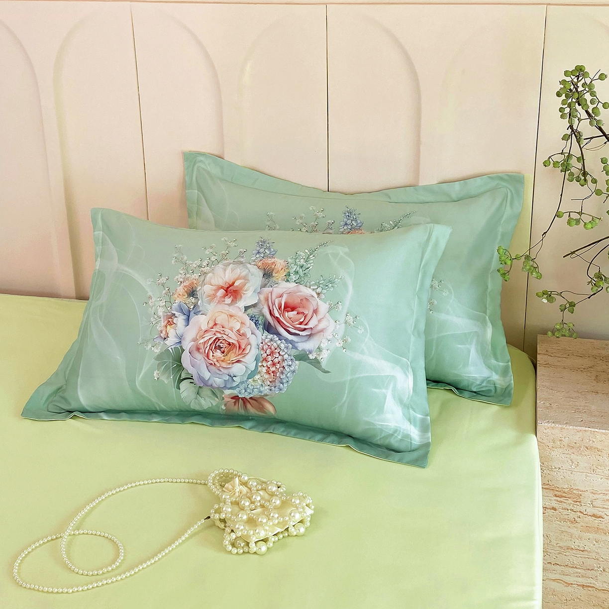 91家纺网 家纺一手货源 找家纺 大麦乐田 2025新款 直播爆款细斜纹磨毛数码印花四件套 月光之梦 兰