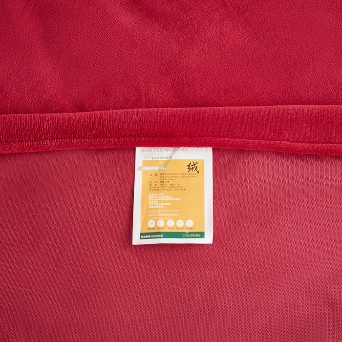 91家纺网 家纺一手货源 找家纺 睡美人 2025新款韩版塔芙绒牛奶绒床单床裙床笠款四件套 依情白+大红色