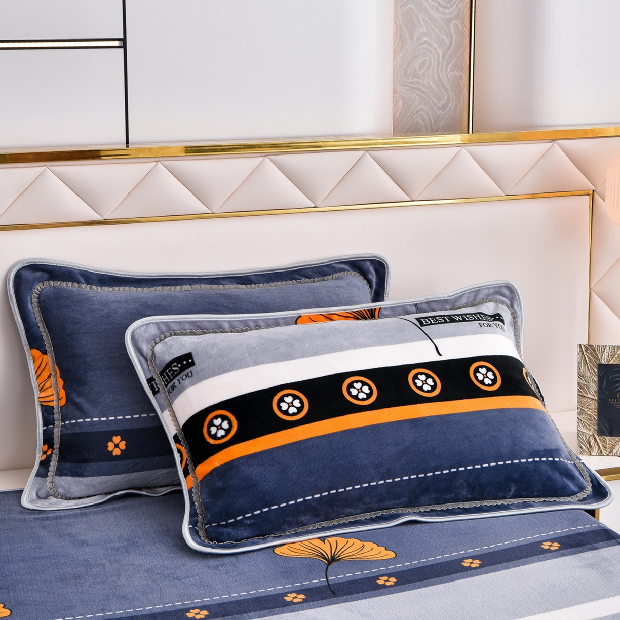 91家纺网 家纺一手货源 找家纺 启扬 2025直播爆款新款8.5斤加厚高克重牛奶绒四件套床裙款法莱绒宝宝绒金貂绒 幸运相伴