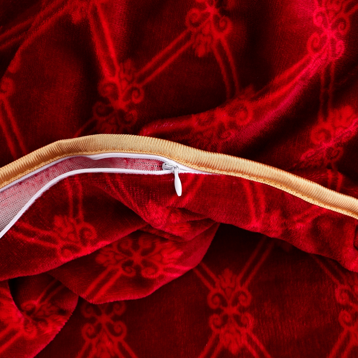 91家纺网 家纺一手货源 找家纺 启扬 2025直播爆款新款8.5斤加厚高克重牛奶绒四件套床裙款法莱绒宝宝绒金貂绒 嫣然