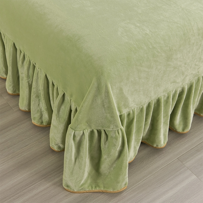 91家纺网 家纺一手货源 找家纺 启扬 2025直播爆款新款8.5斤加厚高克重牛奶绒四件套床裙款法莱绒宝宝绒金貂绒 清香怡人