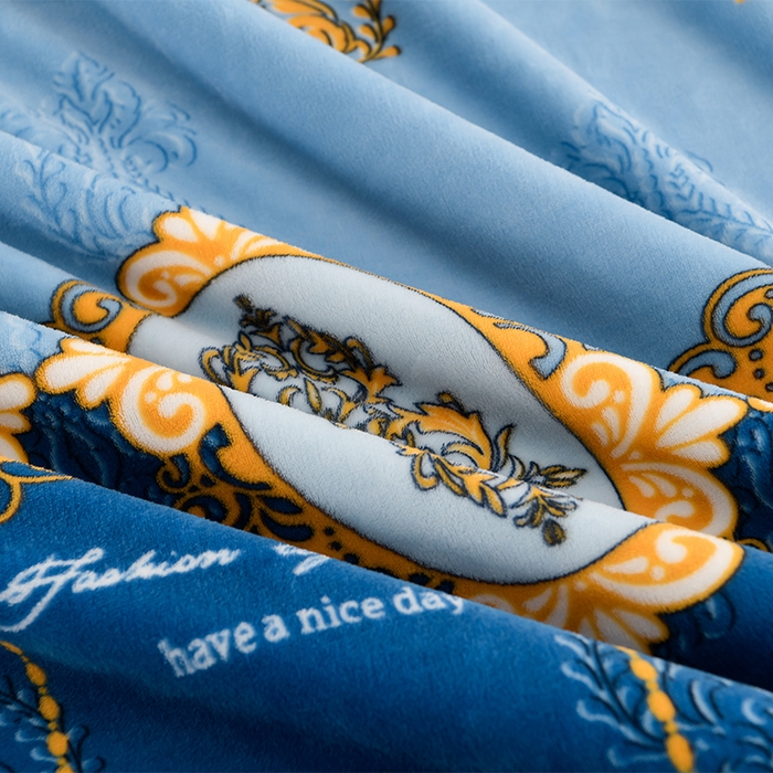 91家纺网 家纺一手货源 找家纺 启扬 2025直播爆款新款8.5斤加厚高克重牛奶绒四件套床裙款法莱绒宝宝绒金貂绒 经典生活