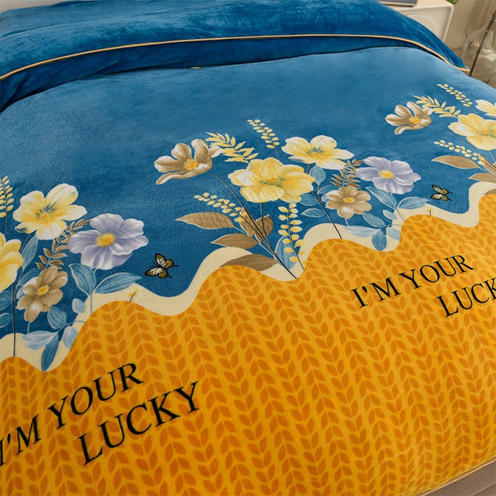 91家纺网 家纺一手货源 找家纺 启扬 2025直播爆款新款8.5斤加厚高克重牛奶绒四件套床裙款法莱绒宝宝绒金貂绒 花枝招展