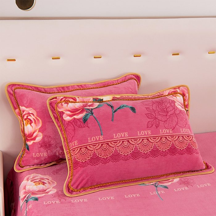 91家纺网 家纺一手货源 找家纺 启扬 2025直播爆款新款8.5斤加厚高克重牛奶绒四件套床裙款法莱绒宝宝绒金貂绒 国色天香