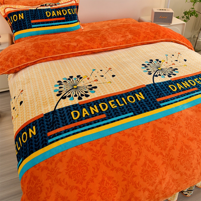 91家纺网 家纺一手货源 找家纺 启扬 2025直播爆款新款8.5斤加厚高克重牛奶绒四件套床裙款法莱绒宝宝绒金貂绒 花团锦簇