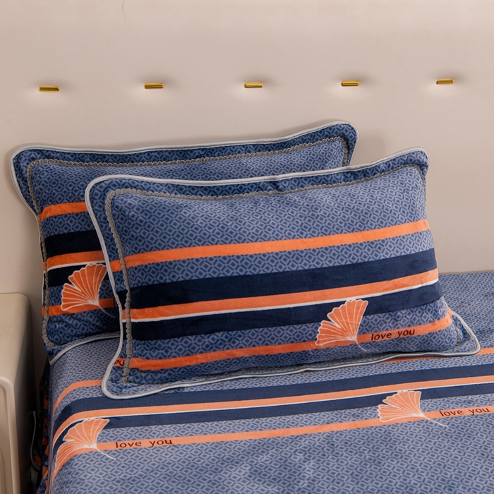 91家纺网 家纺一手货源 找家纺 启扬 2025直播爆款新款8.5斤加厚高克重牛奶绒四件套床裙款法莱绒宝宝绒金貂绒 浅夏时光