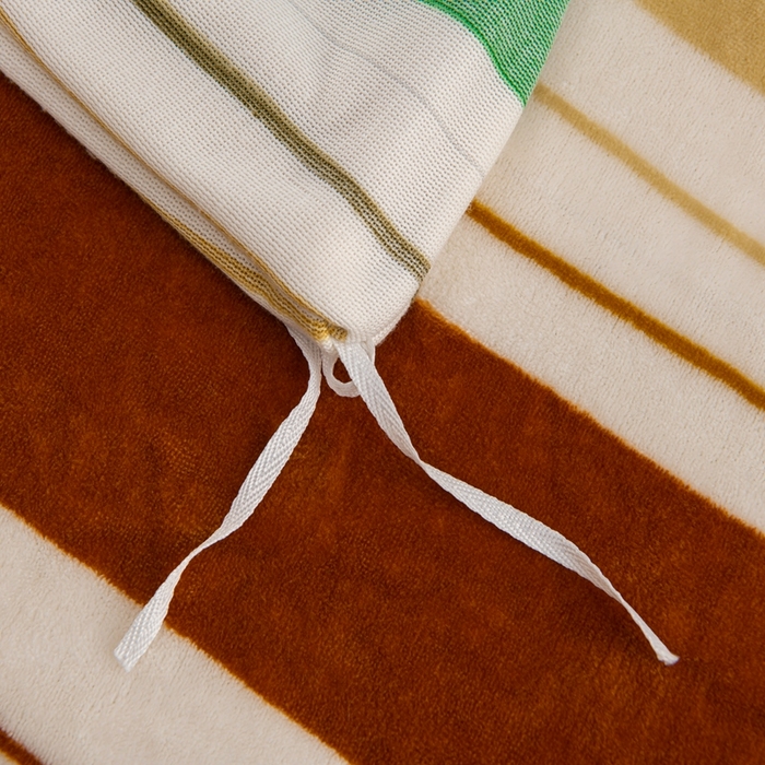 91家纺网 家纺一手货源 找家纺 启扬 2025直播爆款新款8.5斤加厚高克重牛奶绒四件套床裙款法莱绒宝宝绒金貂绒 条纹空间