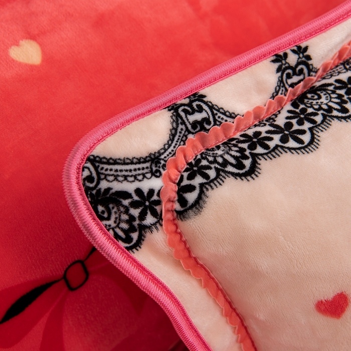 91家纺网 家纺一手货源 找家纺 启扬 2025直播爆款新款8.5斤加厚高克重牛奶绒四件套床裙款法莱绒宝宝绒金貂绒 幸运相伴