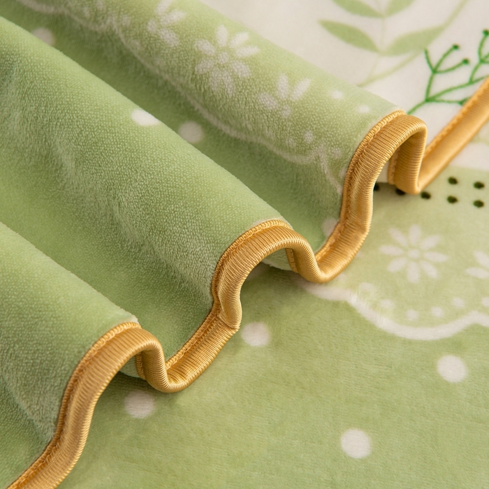 91家纺网 家纺一手货源 找家纺 启扬 2025直播爆款新款8.5斤加厚高克重牛奶绒四件套床裙款法莱绒宝宝绒金貂绒 春意盎然