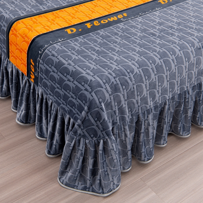 91家纺网 家纺一手货源 找家纺 启扬 2025直播爆款新款8.5斤加厚高克重牛奶绒四件套床裙款法莱绒宝宝绒金貂绒 休闲人生