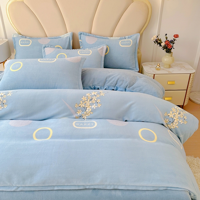 91家纺网 家纺一手货源 找家纺 家贝爱 2025新款A类牛奶绒印花四件套 浪漫国度