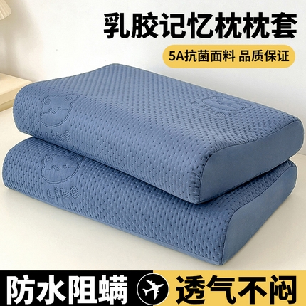 曼陀罗 2025新款爱豆熊乳胶记忆棉枕套 爱豆熊-宾蓝