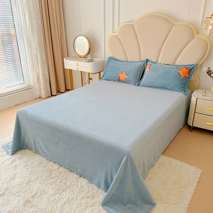 91家纺网 家纺一手货源 找家纺 家贝爱 2025新款A类牛奶绒印花四件套 星星乐园